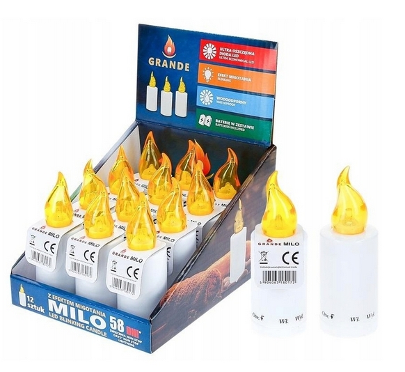 12x LED Vložka do Svietnika Milo, 58 Dní Svetla, Vodeodolná, Ideálna na Vianoce, 15cm